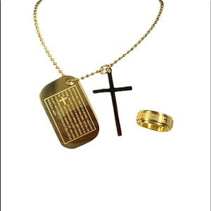 Amazing cross necklace and ring set